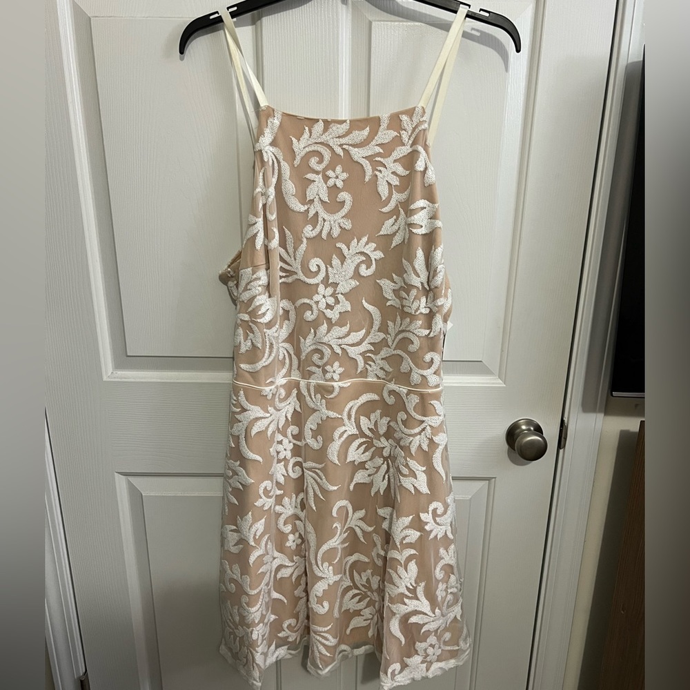 Nude jacquard dress